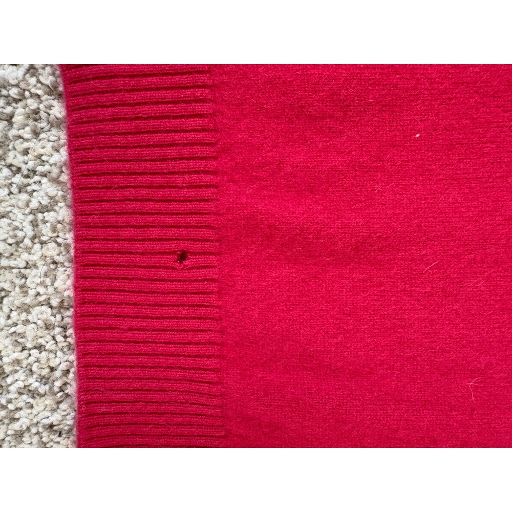 Enzo Mantovani Magenta 100% Cashmere Quiet Luxury V-Neck Sweater XL Fits Medium - Picture 5 of 6